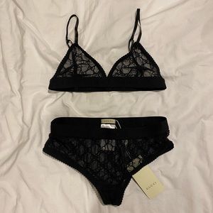 Gucci GG tulle lingerie set size small